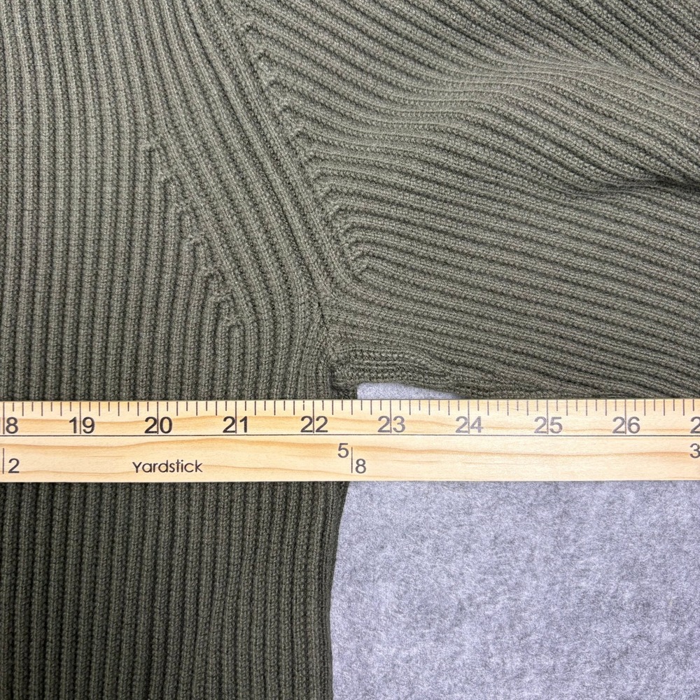 Banana Republic Organic Cotton Mock Neck Ribbed Sweater Mens Large Olive Green - Picture 5 of 6